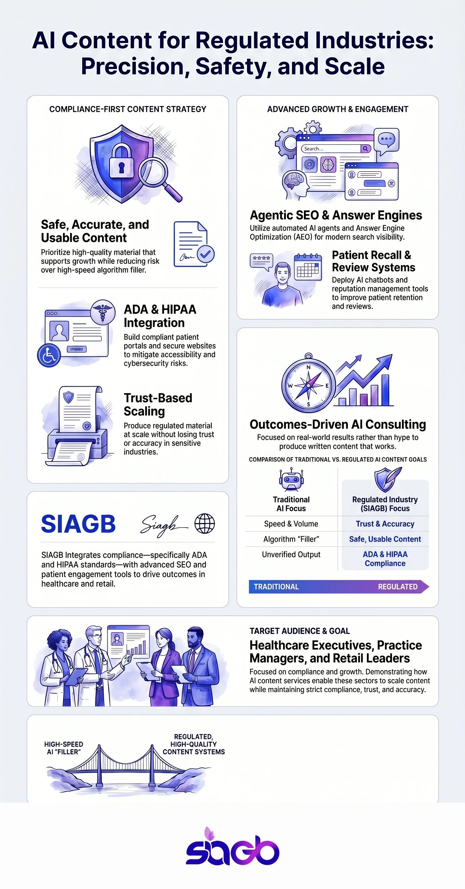 AI Content Creation Services for Regulated Industries infographic