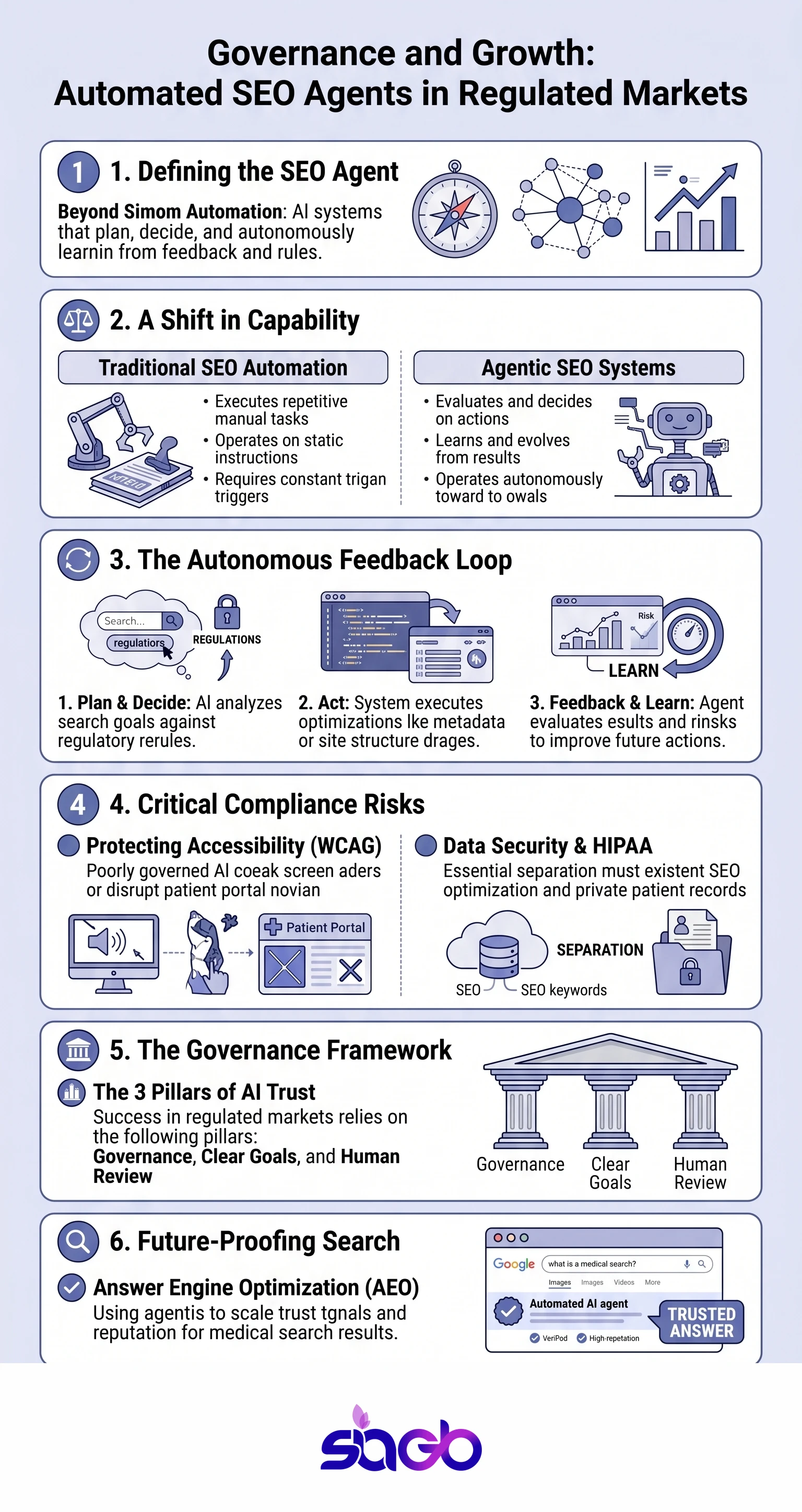 Automated SEO Agents for Regulated Businesses infographic