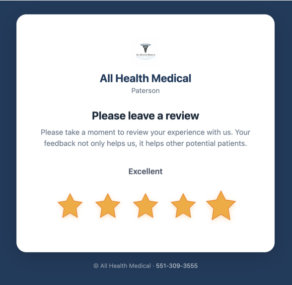 5-star rating flow