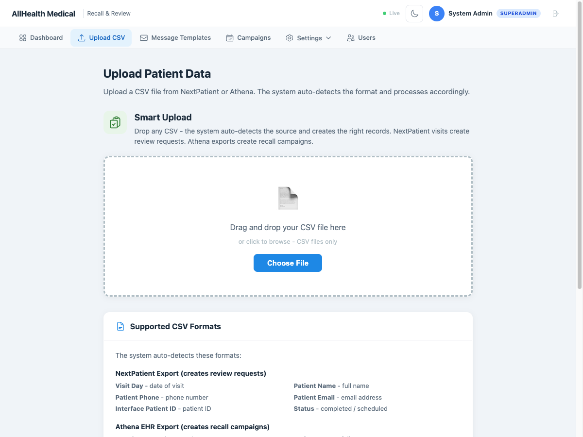 Smart CSV upload